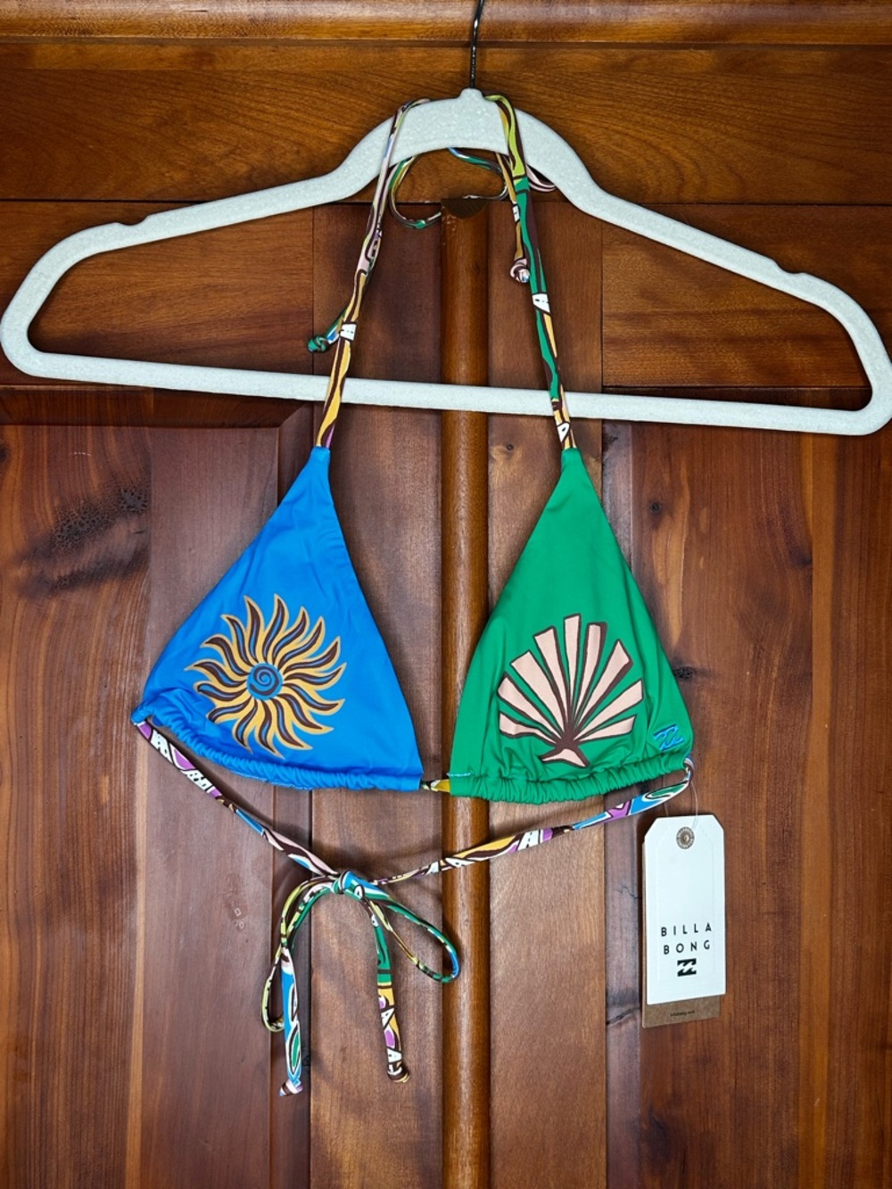 Billabong Heat Dream Remi Triangle Bikini Top Beachy Coastal Resort NWT - Picture 4 of 14